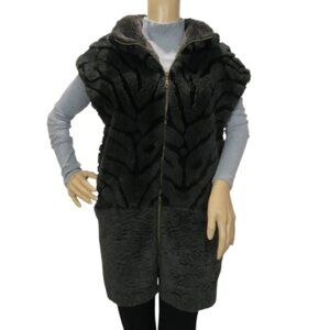 Danielle Nault Long Faux Fur Vest